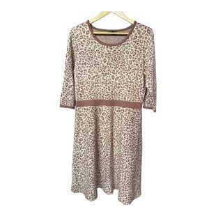 NINA LEONARD animal print sweater dress XL
